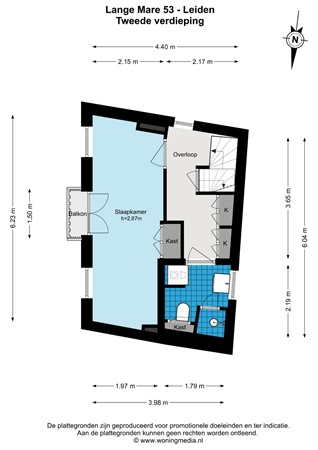 Floorplan - Lange Mare 53, 2312 GR Leiden